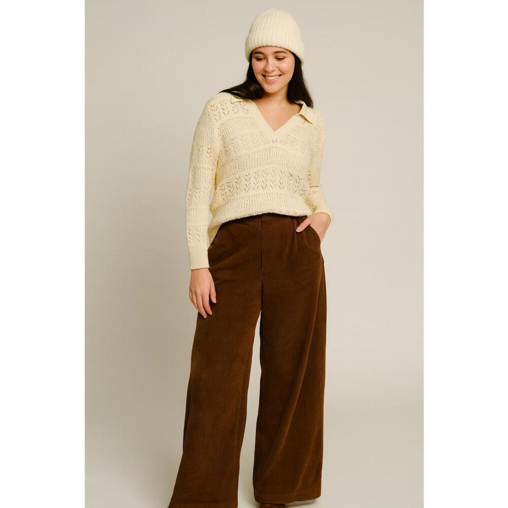GAP Ivory Women's Collared Knit‎ Sweater - M